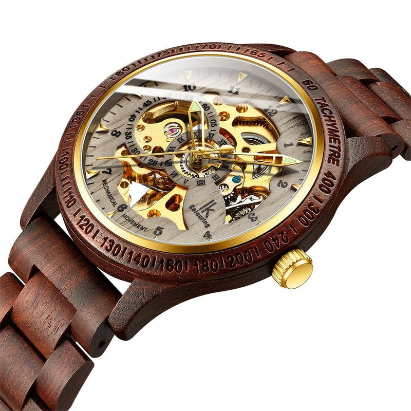 Classic Wooden Men's Mechanical Watch - LEYSOFT EXPRESS