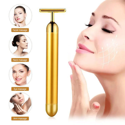 Energy 24K Gold T Beauty Bar Facial Roller Massager - LEYSOFT EXPRESS